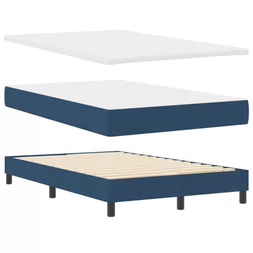 Boxspring ágy matraccal Kék 120 x 200 cm szövet