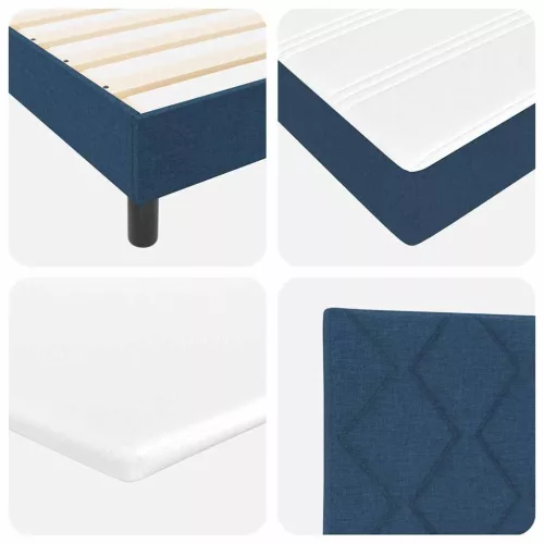 Boxspring ágy matraccal Kék 120 x 200 cm szövet