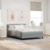 Boxspring ágy matraccal Világosszürke 160 x 200 cm szövet