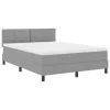 Boxspring ágy matraccal Világosszürke 160 x 200 cm szövet