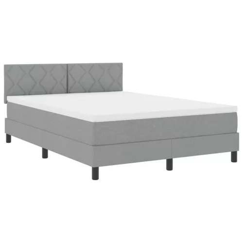 Boxspring ágy matraccal Világosszürke 160 x 200 cm szövet
