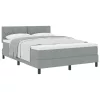 Boxspring ágy matraccal Világosszürke 160 x 200 cm szövet