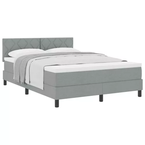 Boxspring ágy matraccal Világosszürke 160 x 200 cm szövet