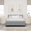 Boxspring ágy matraccal Világosszürke 160 x 200 cm szövet