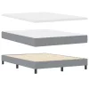 Boxspring ágy matraccal Világosszürke 160 x 200 cm szövet