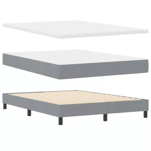 Boxspring ágy matraccal Világosszürke 160 x 200 cm szövet