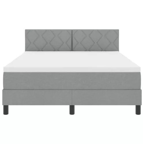 Boxspring ágy matraccal Világosszürke 160 x 200 cm szövet