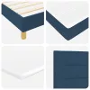 Boxspring ágy matraccal Kék 120 x 200 cm szövet