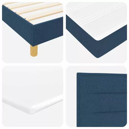 Boxspring ágy matraccal Kék 120 x 200 cm szövet