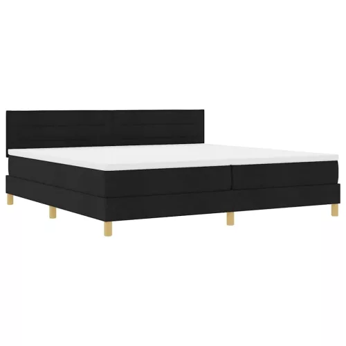 Boxspring ágy matraccal Fekete 200 x 200 cm szövet