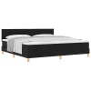 Boxspring ágy matraccal Fekete 200 x 200 cm szövet