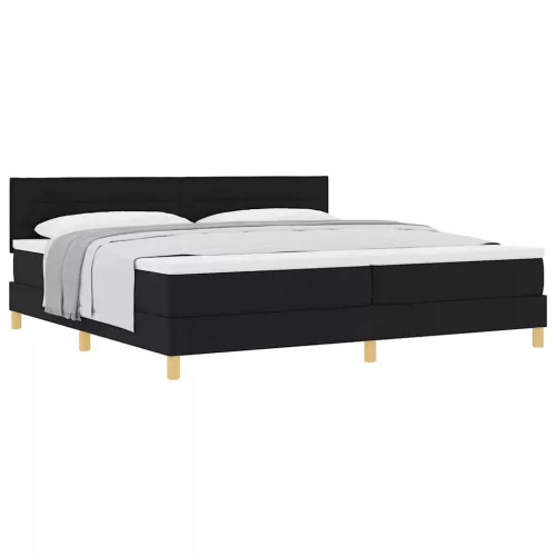Boxspring ágy matraccal Fekete 200 x 200 cm szövet