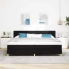 Boxspring ágy matraccal Fekete 200 x 200 cm szövet
