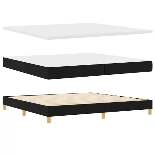 Boxspring ágy matraccal Fekete 200 x 200 cm szövet