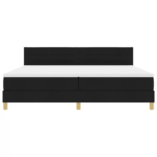 Boxspring ágy matraccal Fekete 200 x 200 cm szövet