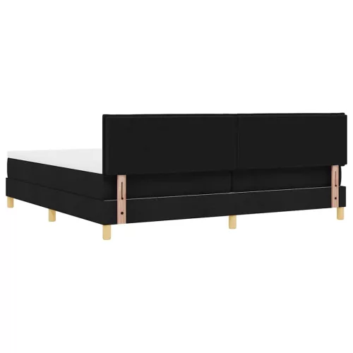 Boxspring ágy matraccal Fekete 200 x 200 cm szövet
