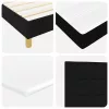 Boxspring ágy matraccal Fekete 200 x 200 cm szövet