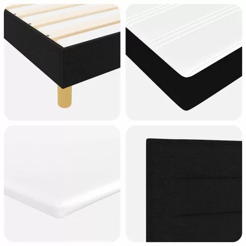 Boxspring ágy matraccal Fekete 200 x 200 cm szövet