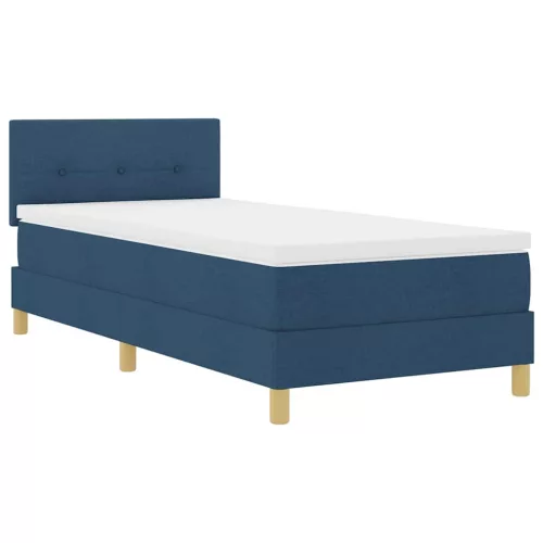 Boxspring ágy matraccal Kék 100 x 200 cm szövet
