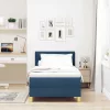 Boxspring ágy matraccal Kék 100 x 200 cm szövet
