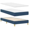 Boxspring ágy matraccal Kék 100 x 200 cm szövet