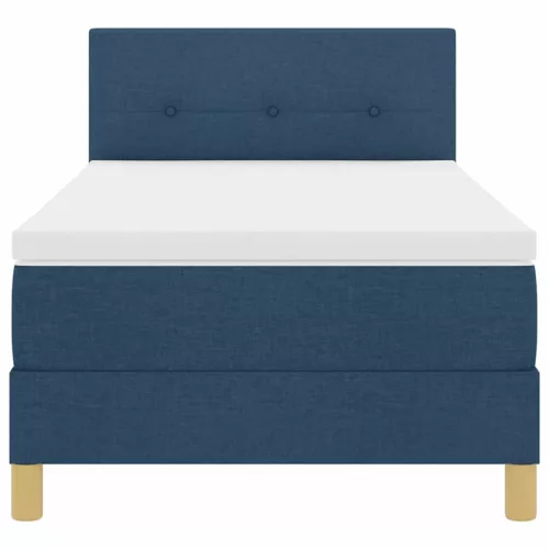 Boxspring ágy matraccal Kék 100 x 200 cm szövet