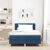 Boxspring ágy matraccal Kék 120 x 190 cm szövet
