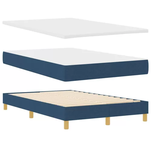 Boxspring ágy matraccal Kék 120 x 190 cm szövet