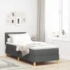 Boxspring ágy matraccal Sötétszürke 80 x 200 cm szövet