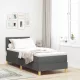 Boxspring ágy matraccal Sötétszürke 80 x 200 cm szövet