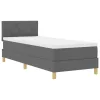 Boxspring ágy matraccal Sötétszürke 80 x 200 cm szövet