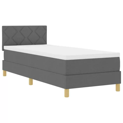 Boxspring ágy matraccal Sötétszürke 80 x 200 cm szövet
