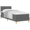 Boxspring ágy matraccal Sötétszürke 80 x 200 cm szövet