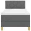 Boxspring ágy matraccal Sötétszürke 80 x 200 cm szövet