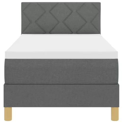 Boxspring ágy matraccal Sötétszürke 80 x 200 cm szövet