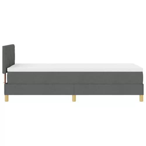 Boxspring ágy matraccal Sötétszürke 80 x 200 cm szövet