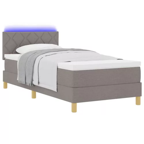 Boxspring ágy matraccal Tópszínű 90 x 190 cm szövet