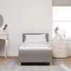 Boxspring ágy matraccal Tópszínű 90 x 190 cm szövet