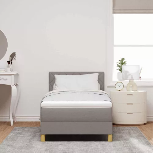 Boxspring ágy matraccal Tópszínű 90 x 190 cm szövet