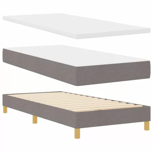 Boxspring ágy matraccal Tópszínű 90 x 190 cm szövet
