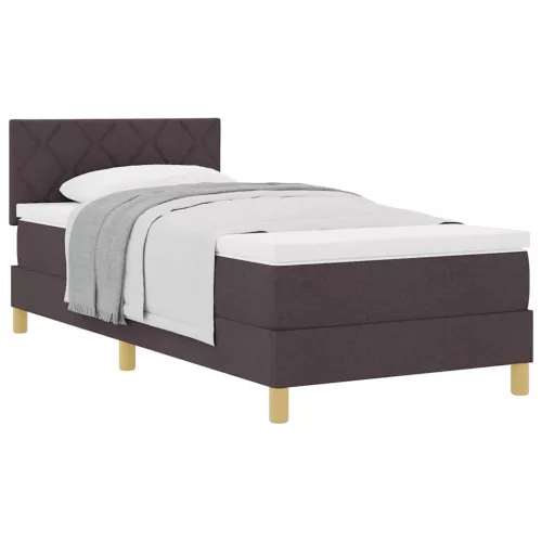 Boxspring ágy matraccal sötétbarna 90 x 200 cm szövet