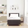 Boxspring ágy matraccal sötétbarna 90 x 200 cm szövet
