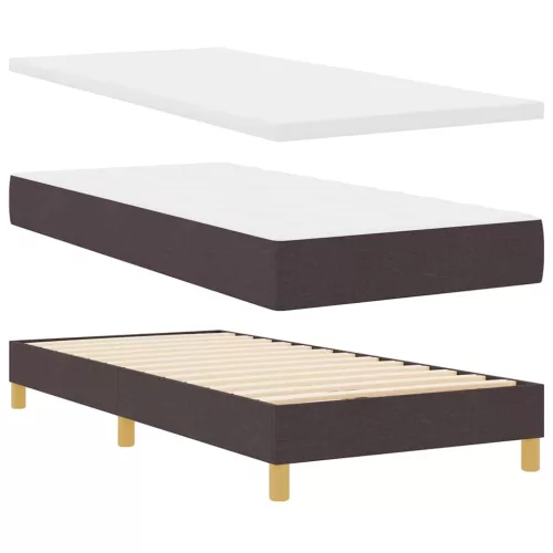 Boxspring ágy matraccal sötétbarna 90 x 200 cm szövet