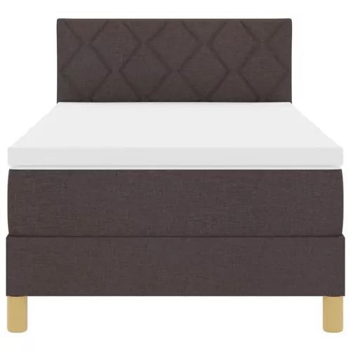 Boxspring ágy matraccal sötétbarna 90 x 200 cm szövet