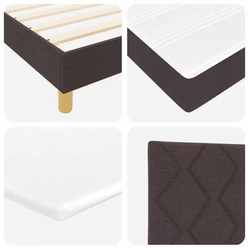 Boxspring ágy matraccal sötétbarna 90 x 200 cm szövet