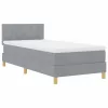 Boxspring ágy matraccal Világosszürke 100 x 200 cm szövet
