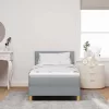 Boxspring ágy matraccal Világosszürke 100 x 200 cm szövet