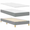 Boxspring ágy matraccal Világosszürke 100 x 200 cm szövet