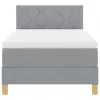 Boxspring ágy matraccal Világosszürke 100 x 200 cm szövet