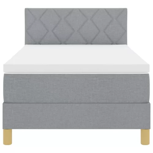 Boxspring ágy matraccal Világosszürke 100 x 200 cm szövet